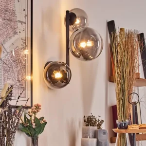 hofstein Chehalis Boule lumineuse, Applique murale 23 cm Chrome, Clair, Fumé, 3 lumières* Lampes Modernes