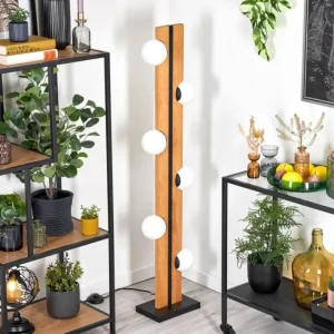 hofstein Chehalis Boule lumineuse, Lampadaire Écru, Noir, 6 lumières* Lampes Modernes