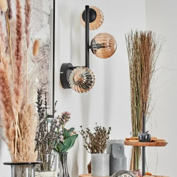 hofstein Chehalis Boule lumineuse, Applique murale Ambre, 3 lumières* Lampes Modernes