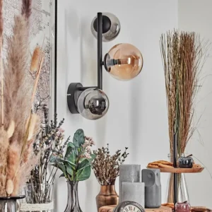 hofstein Chehalis Boule lumineuse, Applique murale 23 cm Ambre, Fumé, 3 lumières* Lampes Modernes