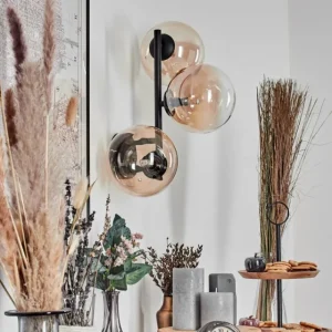 hofstein Chehalis Boule lumineuse, Applique murale 33 cm Ambre, Clair, 3 lumières* Lampes En Verre