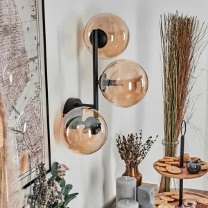 hofstein Chehalis Boule lumineuse Ambre, 3 lumières* Lampes En Verre