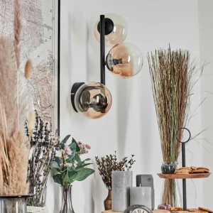 hofstein Chehalis Boule lumineuse, Applique murale Ambre, Clair, 3 lumières* Lampes En Verre
