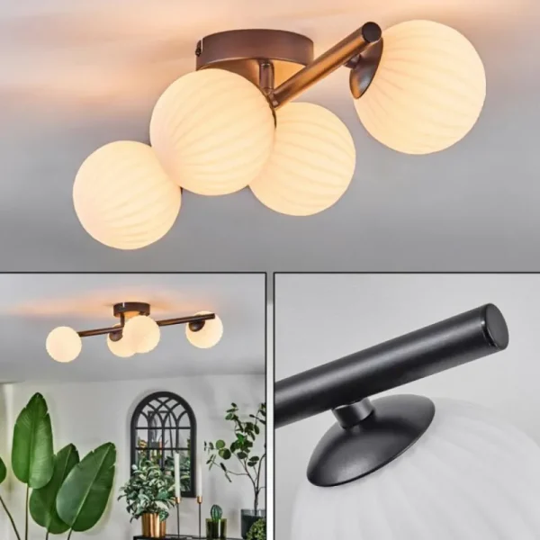 hofstein Chehalis Plafonnier Blanc, 4 lumières* Lampes Modernes