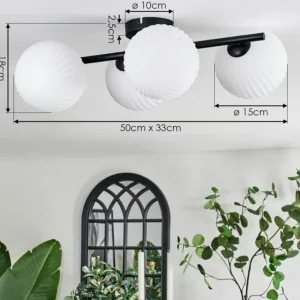 hofstein Chehalis Plafonnier Blanc, 4 lumières* Lampes Modernes