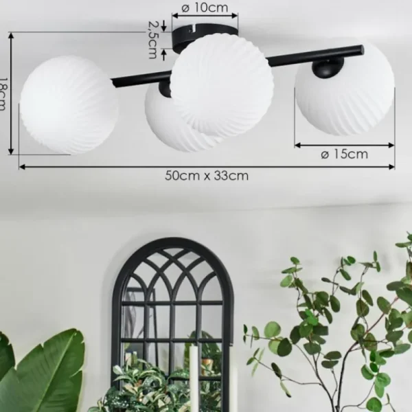 hofstein Chehalis Plafonnier Blanc, 4 lumières* Lampes Modernes