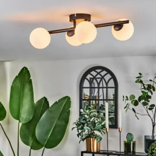 hofstein Chehalis Plafonnier Blanc, 4 lumières* Lampes Modernes