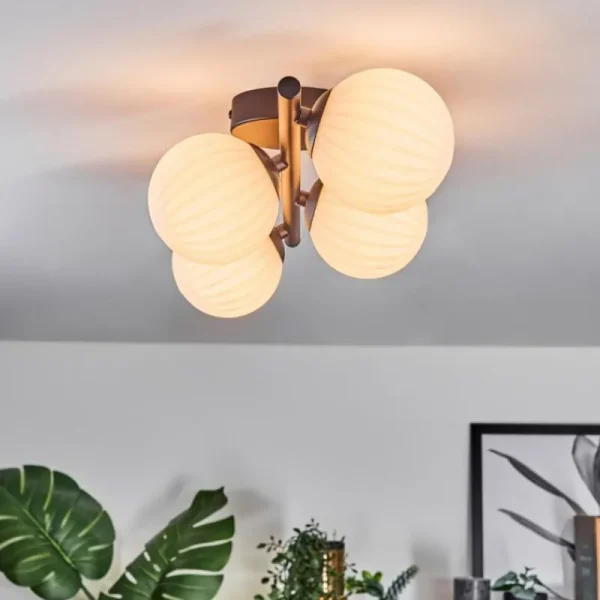 hofstein Chehalis Plafonnier Blanc, 4 lumières* Lampes Modernes