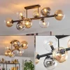 hofstein Chehalis Plafonnier, Boule lumineuse Ambre, Clair, Fumé, 8 lumières* Lampes Modernes