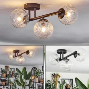 hofstein Chehalis Plafonnier, Boule lumineuse Clair, 3 lumières* Lampes Modernes