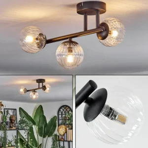 hofstein Chehalis Plafonnier, Boule lumineuse Clair, 3 lumières* Lampes Modernes