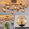 hofstein Chehalis Plafonnier, Boule lumineuse 76 cm Ambre, 12 lumières* Lampes En Verre