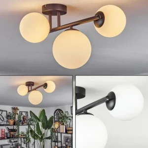 hofstein Chehalis Plafonnier, Boule lumineuse Blanc, 3 lumières* Lampes En Verre