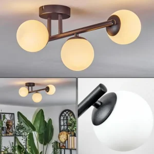 hofstein Chehalis Plafonnier, Boule lumineuse Blanc, 3 lumières* Lampes En Verre
