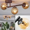 hofstein Chehalis Plafonnier, Boule lumineuse Ambre, 3 lumières* Lampes En Verre