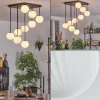 hofstein Chehalis Plafonnier, Boule lumineuse Blanc, 9 lumières* Lampes En Verre