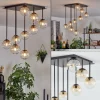 hofstein Chehalis Plafonnier, Boule lumineuse Ambre, Clair, 9 lumières* Lampes En Verre