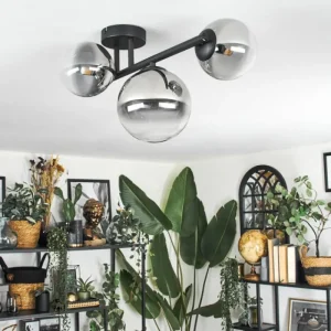 hofstein Chehalis Plafonnier, Boule lumineuse Clair, Fumé, 3 lumières* Lampes Modernes