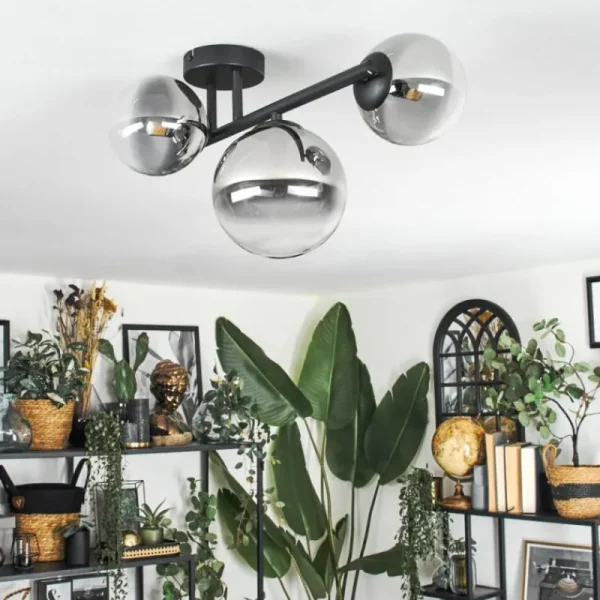 hofstein Chehalis Plafonnier, Boule lumineuse Clair, Fumé, 3 lumières* Lampes Modernes