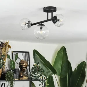 hofstein Chehalis Plafonnier, Boule lumineuse Clair, 3 lumières* Lampes Modernes