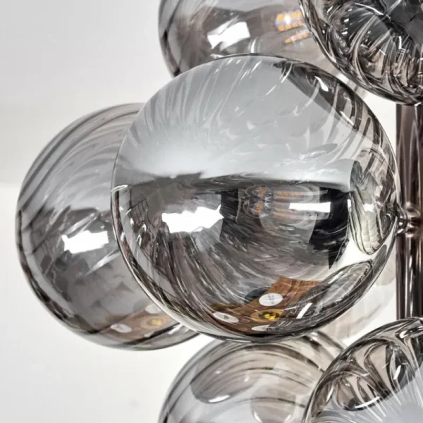 hofstein Chehalis Plafonnier, Boule lumineuse 39 cm LED Fumé, 13 lumières* Lampes Modernes