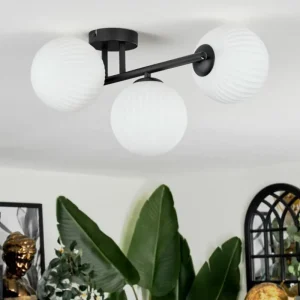 hofstein Chehalis Plafonnier, Boule lumineuse Blanc, 3 lumières* Lampes Modernes