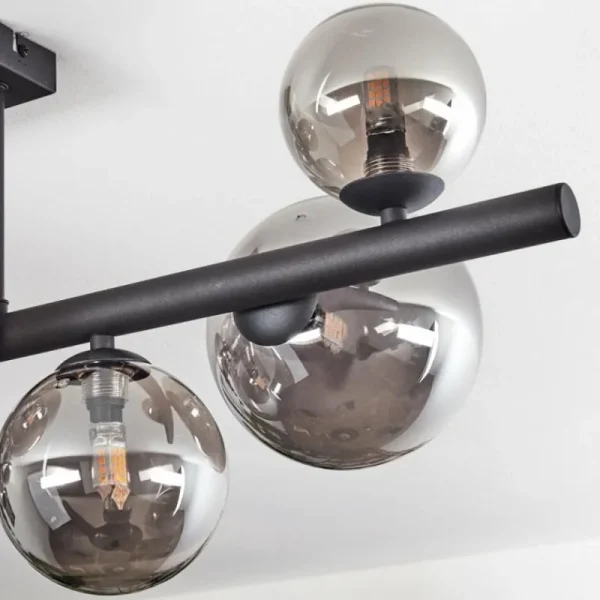 hofstein Chehalis Plafonnier, Boule lumineuse Fumé, 8 lumières* Lampes Modernes