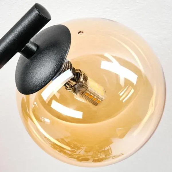 hofstein Chehalis Plafonnier, Boule lumineuse Ambre, Fumé, 3 lumières* Lampes Modernes