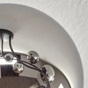 hofstein Chehalis Plafonnier, Boule lumineuse 76 cm Chrome, Fumé, 12 lumières* Lampes Modernes