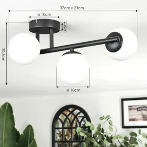 hofstein Chehalis Plafonnier, Boule lumineuse Blanc, 3 lumières* Lampes En Verre