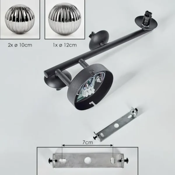 hofstein Chehalis Plafonnier, Boule lumineuse Fumé, 3 lumières* Lampes Modernes