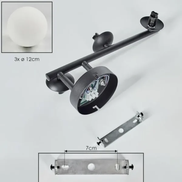 hofstein Chehalis Plafonnier, Boule lumineuse Blanc, 3 lumières* Lampes En Verre