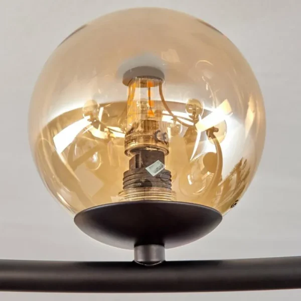 hofstein Chehalis Plafonnier, Boule lumineuse 76 cm Ambre, Fumé, 12 lumières* Lampes Modernes