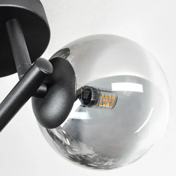 hofstein Chehalis Plafonnier, Boule lumineuse Clair, Fumé, 3 lumières* Lampes Modernes