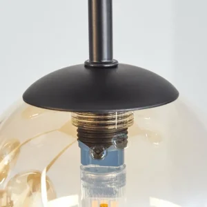 hofstein Chehalis Plafonnier, Boule lumineuse Ambre, Fumé, 9 lumières* Lampes Modernes
