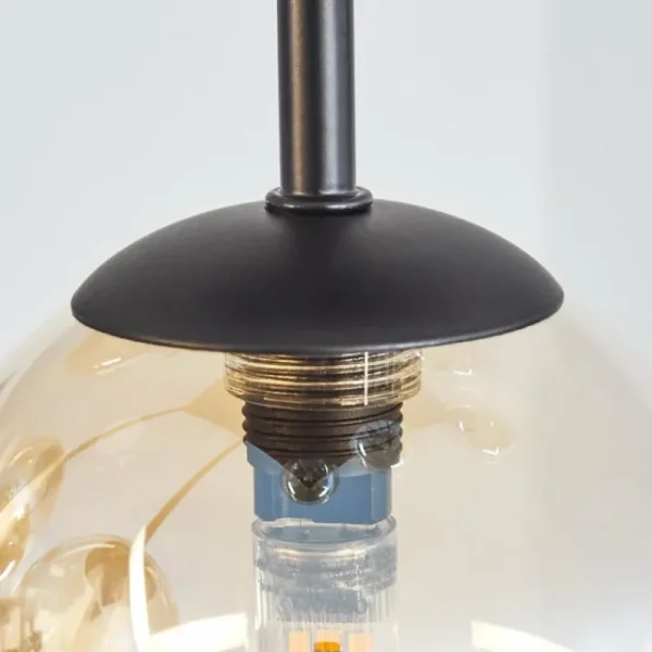 hofstein Chehalis Plafonnier, Boule lumineuse Ambre, Fumé, 9 lumières* Lampes Modernes