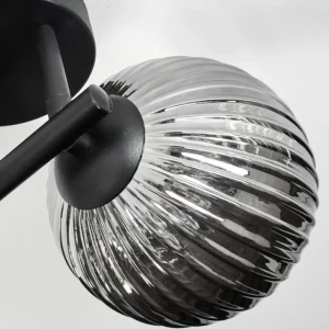 hofstein Chehalis Plafonnier, Boule lumineuse Ambre, Clair, Fumé, 3 lumières* Lampes Modernes