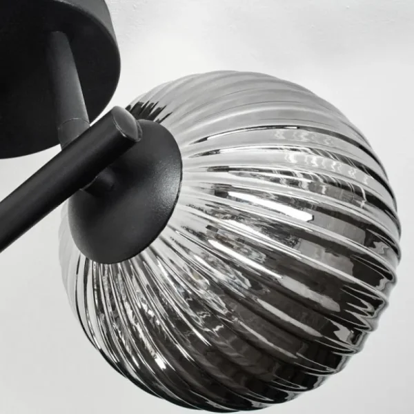 hofstein Chehalis Plafonnier, Boule lumineuse Ambre, Clair, Fumé, 3 lumières* Lampes Modernes