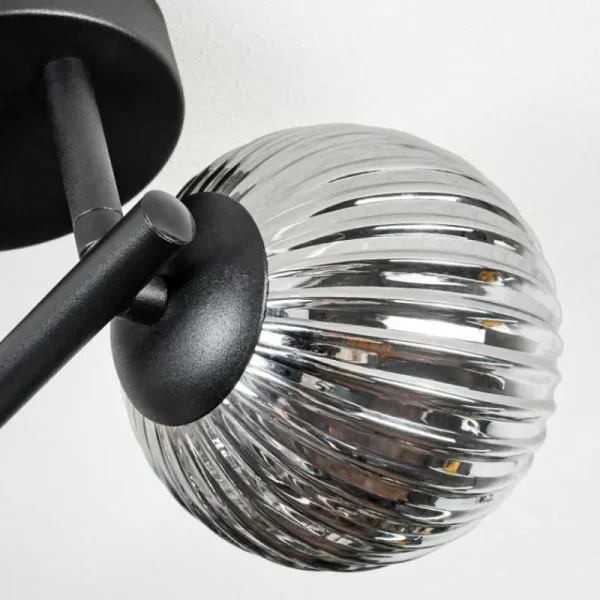hofstein Chehalis Plafonnier, Boule lumineuse Fumé, 3 lumières* Lampes Modernes