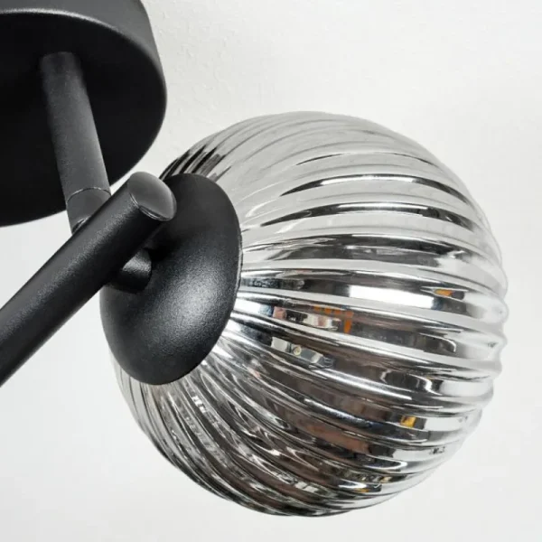 hofstein Chehalis Plafonnier, Boule lumineuse Fumé, 3 lumières* Lampes Modernes