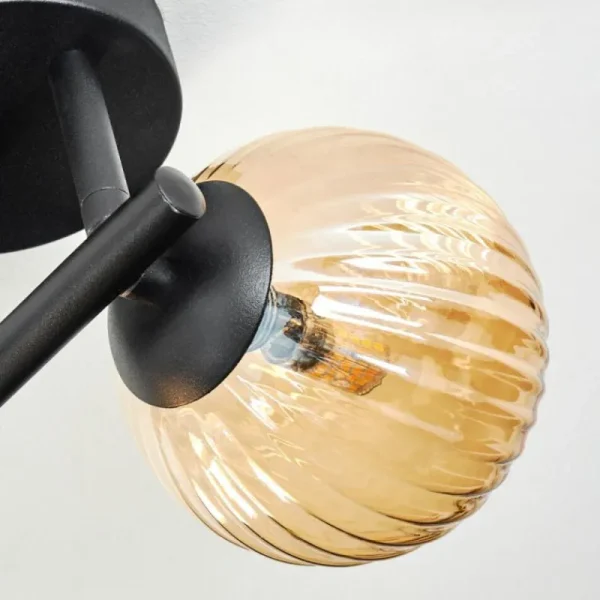 hofstein Chehalis Plafonnier, Boule lumineuse Ambre, 3 lumières* Lampes Modernes
