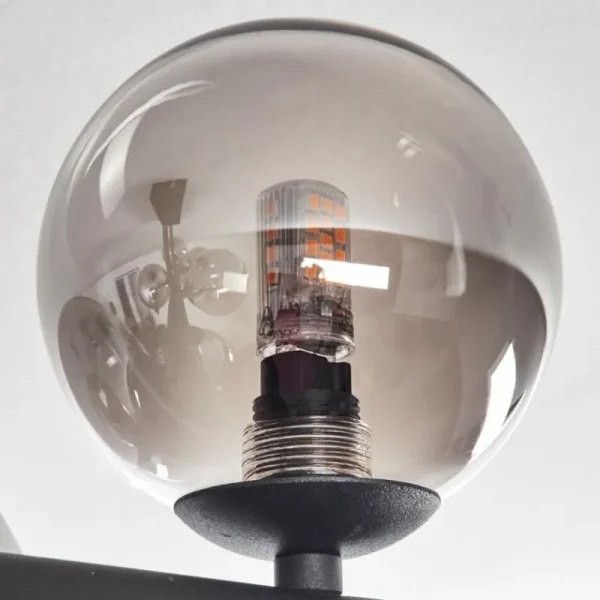 hofstein Chehalis Plafonnier, Boule lumineuse Fumé, 8 lumières* Lampes Modernes