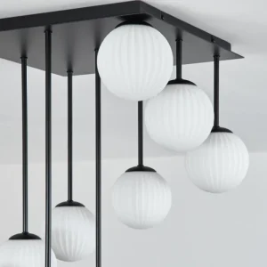 hofstein Chehalis Plafonnier, Boule lumineuse Blanc, 9 lumières* Lampes En Verre