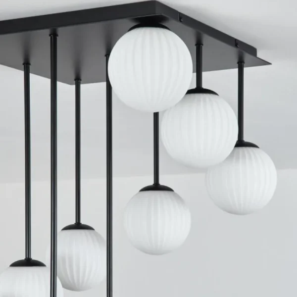 hofstein Chehalis Plafonnier, Boule lumineuse Blanc, 9 lumières* Lampes En Verre