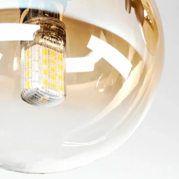 hofstein Chehalis Plafonnier, Boule lumineuse Ambre, Clair, 3 lumières* Lampes En Verre