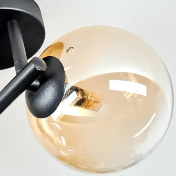 hofstein Chehalis Plafonnier, Boule lumineuse Ambre, Clair, 3 lumières* Lampes En Verre