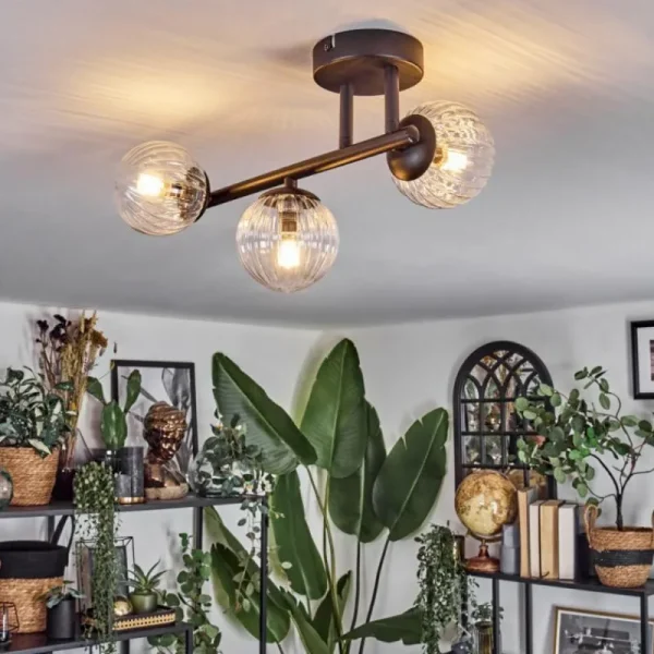 hofstein Chehalis Plafonnier, Boule lumineuse Clair, 3 lumières* Lampes Modernes