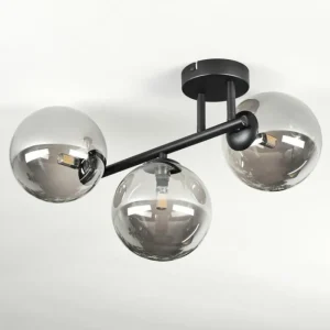 hofstein Chehalis Plafonnier, Boule lumineuse Fumé, 3 lumières* Lampes Modernes