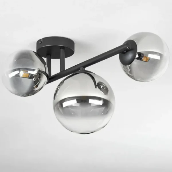 hofstein Chehalis Plafonnier, Boule lumineuse Clair, Fumé, 3 lumières* Lampes Modernes