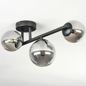 hofstein Chehalis Plafonnier, Boule lumineuse Fumé, 3 lumières* Lampes Modernes